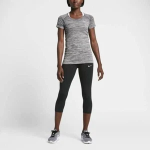 75 $ Nike Dry Knit Kurzarm T-Shirt schwarz meliert grau 831498-010 Wmn Gr. XS - Bild 1 von 7
