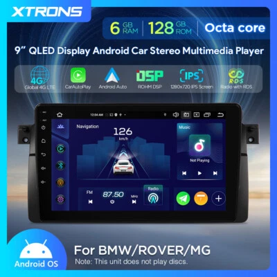 XTRONS 9" QLED Autoradio Android 14 6G+128GB GPS Navi für BMW E46 Rover 75 MG ZT - Bild 1 von 4