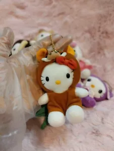 Vintage Hello Kitty Mini Brown Hog w/ Hood 4" Plush Doll Sanrio VG Cond. - Picture 1 of 11