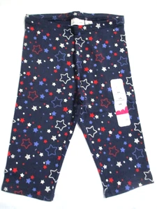 NEW GIRLS 6X JUMPING BEANS PEDAL PUSHERS NAVY BLUE RED SILVER BLUE STARS COTTON - Picture 1 of 4