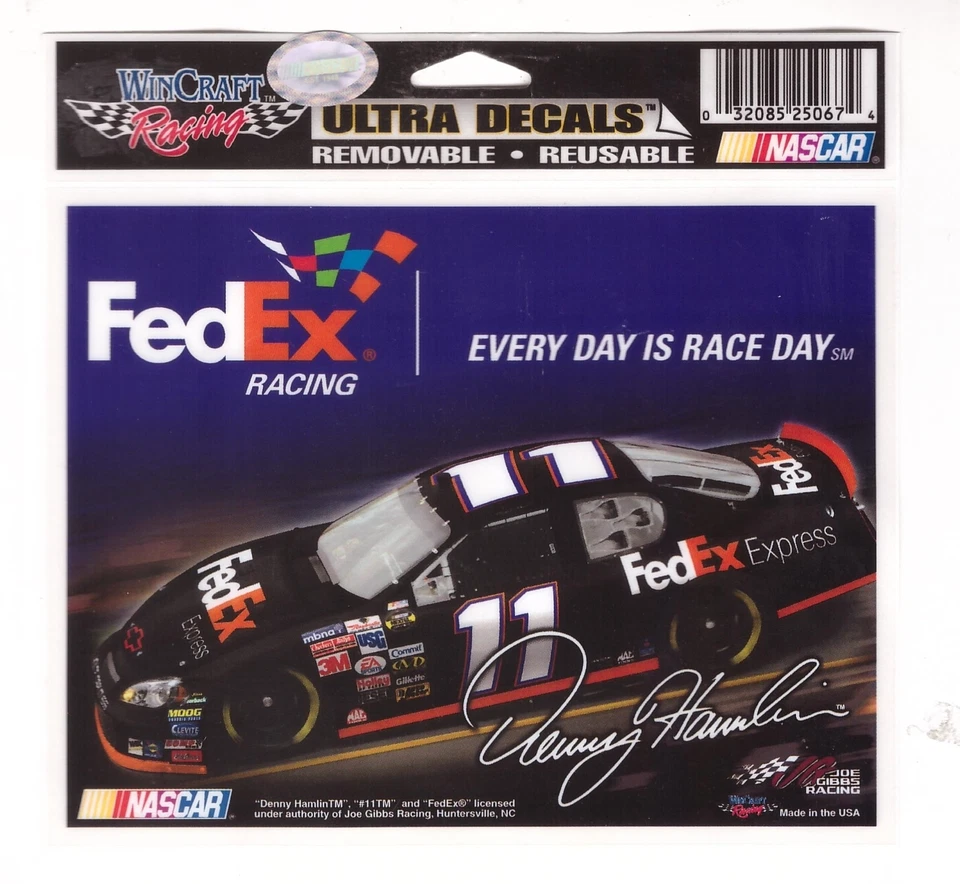 CALCOMANÍA ULTRA VINTAGE WINCRAFT NASCAR #11 FEDEX EXPRESS JGR DENNY HAMLIN 5X6 Foto 1 de 1