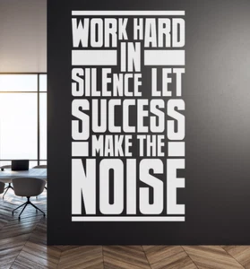 Work Hard in Silence Motivation Büro Wandtattoo, Büro Zitat se237 - Bild 1 von 11