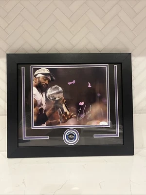 Foto firmada por Ed Reed autografiada de los Baltimore Ravens 8x10 enmarcada certificado de autenticidad JSA Foto 1 de 4