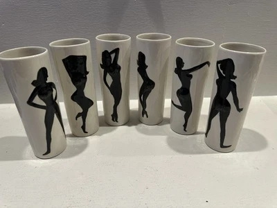 Vintage Risque Naughty Vase Ceramic Tumbler/Vase 3D Nude Women Set of 6 - Image 1 of 4