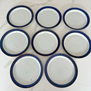 Dansk Denmark Niels Refsgaard Blue Umber Stoneware Salad Plates 8.5" Vintage - Picture 1 of 23