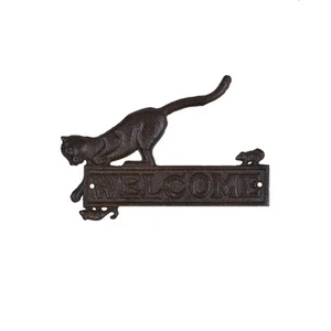 Letrero de pared rústico de bienvenida para gato ratón granja puerta delantera porche decoración del hogar de campo - Imagen 1 de 6