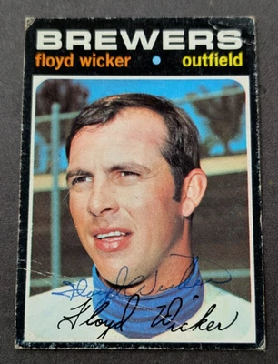 Floyd Wicker Autographed 1971 Topps Baseball Card #97 - Milwaukee Brewers - Image 1 of 2