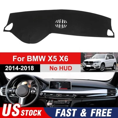 Leather Dash Mat Dashboard Cover Dashmat Interior Pad For BMW X5 X6 2014-2018 Foto 1 de 4