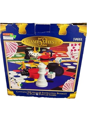 Fundex 52 Games Chest – 250 Piece Board Game Collection (1995, Vintage) - Image 1 of 4