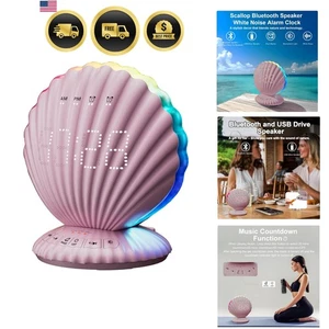 Alarm Clock Bluetooth Speaker White Noise Night Light RGB Bedroom Decor - Picture 1 of 11