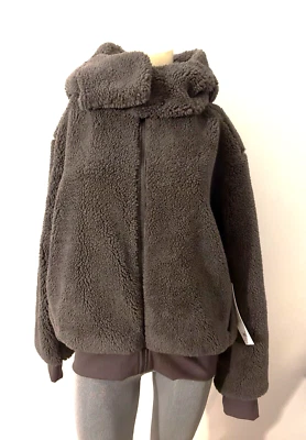 Chaqueta ALO Yoga Mujer Foxy Sherpa Cremallera Completa Con Capucha, Coco Oscuro Talla L Foto 1 de 4