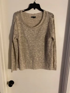 Women "Eileen Fisher" tan long sleeve pullover top Size L P.O. - Picture 1 of 2