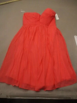 Nuevo con etiquetas Vestido de Fiesta Donna Morgan Talla 8 Mujer Coral 100% Seda Espalda Cremallera Sin Tirantes 605 Foto 1 de 4