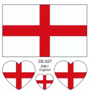 ENGLAND ST GEORGE'S CROSS UK GREAT BRITAIN UNION JACK FLAG TEMPORARY TATTOOS - Picture 1 of 4