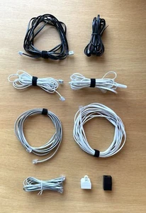 Job Lot - 7x Phone Cables, 1x Splitter and 1x Female Coupler - RJ11, BT Plug 431 - Zdjęcie 1 z 2