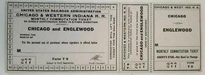 Chicago & Western Indiana RR Chicago & Englewood Park Ticket Pass - Picture 1 of 2