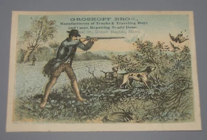 VINTAGE GROSKOPF BROS GRAND RAPIDS MICH MI JAGDSZENE WERBUNG HANDELSKARTE - Bild 1 von 2