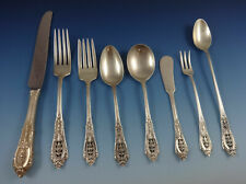 Rose Point by Wallace Sterling Silver Flatware Set For 8 Service 75 Pieces