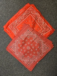 Set of 12 Red Bandanas - 2 Paisley Patterns/Sizes - 8 Dark Red, 4 Bright Red - Picture 1 of 8