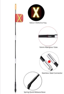 10ft Antenna Whip Led Lighted Safety Flag with Reflective flag Fiberglass Tube - Bild 1 von 11