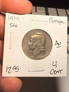 1919 Portugal 4 Centavos - INCREDIBLY RARE - Picture 1 of 2