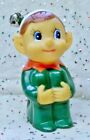 Rare Christmas Elf Windup  Dancing Jingle Bell Doll Toy ~ Rubber Green Suit