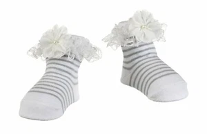 Ganz E7 Baby Girl 0-12 Months Striped Ruffle Socks ER58098 - Picture 1 of 1
