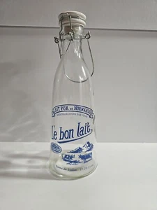 Le Bon Lait Normandie Large Milk Bottle Swing Top Wire Porcelain Cap Rubber Seal - Picture 1 of 4