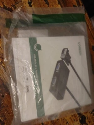 UGREEN VGA Male to 2 Female Video Splitter Cable 3FT Black  - Image 1 of 2