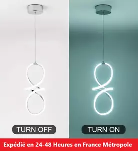 Hängeleuchte 38cm Led Chrom Silber 24 Watt Leuchtend für Küche Wohnzimmer Cha - Bild 1 von 8