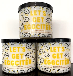 Bath & Body Works LOT OF 3 MARSHMALLOW FLUFF Let's Get Eggcited Large Candles - Picture 1 of 3