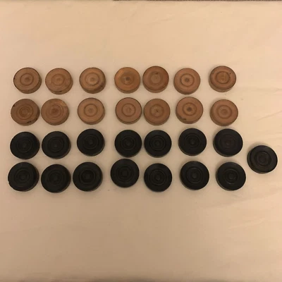 Vintage or Antique Backgammon Draughts Spare Pieces Wooden Hand Turned Wood - Image 1 of 4