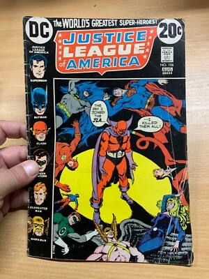 DC COMICS JUSTICE LEAGUE OF AMERICA #106 AUG 1973 (FN) RED TORNADO COMIC (LL) - Image 1 of 4