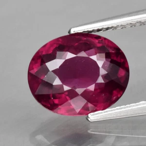 RHODOLITE GARNET 2.38ct Cherry Red Oval 9.0x7.3x4.3mm VVS Clarity Natural Africa - Picture 1 of 24