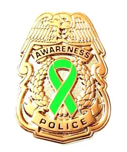 Pin de Cinta de Concientización sobre la Cal Insignia de Policía Seguridad Sheriff Cáncer Lymes Dorado Nuevo - Imagen 1 de 5