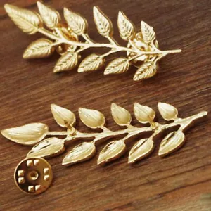 1Pair Trendy Suit Shirt Collar Pin Leaf Alloy Brooches Clothing Accessories DS - Picture 1 of 13
