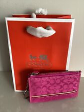 *BRAND NEW*COACH SMALL WALLET FOR WOMEN IN BEAUTIFUL PINK Signature Canvas w Bag