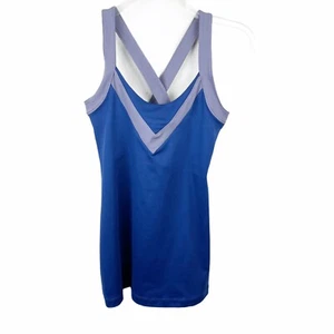 Beup Women Racerback Symemetry Tank Top Blue Grey Size Medium - Picture 1 of 6