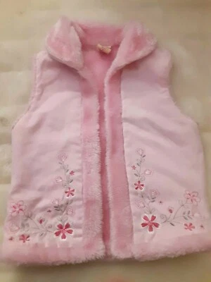 Easter spring girls clothes size 7 Faded Glory pink soft warm vest sweater - Image 1 of 4