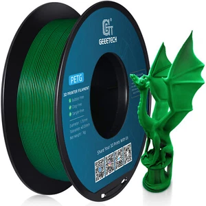 Filamento para impresora 3D Geeetech PETG 1,75 mm 1 kg (2,2 libras)/carrete verde PETG consumible - Imagen 1 de 5