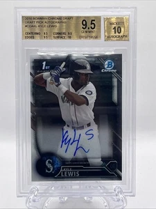 2016 Bowman Chrome Draft Kyle Lewis 1st Auto Gem BGS 9.5 CDA-KL - Picture 1 of 3