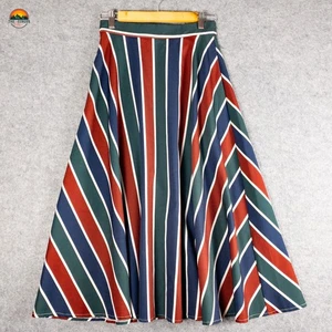 Voodoo Vixen Maxi Skirt Multicolor Striped Flat Front Women's Size Small - Picture 1 of 10