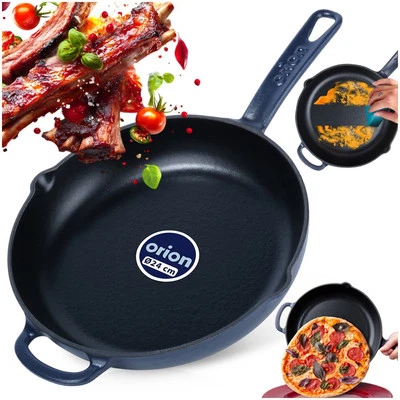 Gusseisenpfanne Eisenpfanne Bratpfanne aus Gusseisen emailliert LITINA 24 cm - Bild 1 von 4