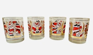 Culver Vgt-4- Dbl Old Fashion Tumbling Santas Glasses Litvak/Culver signed - Bild 1 von 7