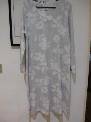 Langarm-Nachthemd gemustert"C&A" ecru/grau, Größe L, fast NEU - Bild 1 von 4