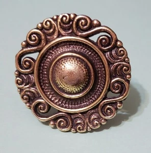 Antique Filigree Brass Drawer or Door Knob Threaded Post with Nut 1.75" Diameter - Picture 1 of 11