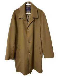 Pendleton Woolen Mills Wool Cashmere Brown Pea Coat Trench Men’s Large 3 Buttons - Picture 1 of 12