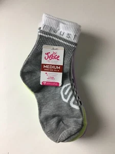 JUSTICE MEDIUM 4 PACK SOCKS SIZE 10.5 - 4 - Picture 1 of 4