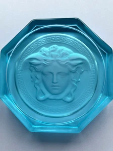Rosenthal Versace Glass Coaster Ice Blue Brand New Boxed Drinks Medusa - Picture 1 of 13