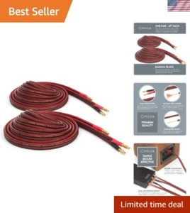 Dual-Layer 6ft 14 Gauge Speaker Wire with Ultra Slim Gold Plated Banana Plugs - Picture 1 of 6